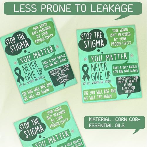 50 Pcs Mental Health Awareness Scent Sachets Green Ribbon Set