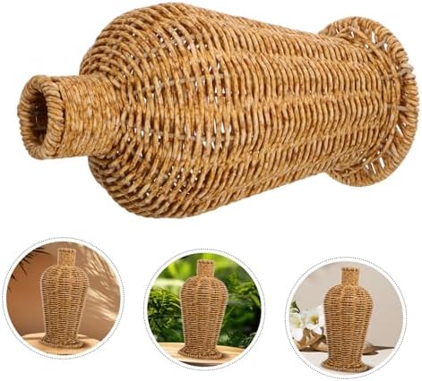 Modern Vase with Rustic Basket Design for Home Decor