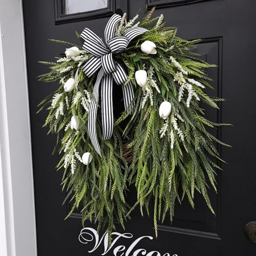 Colorful Spring Summer Wreath for Front Door Decor