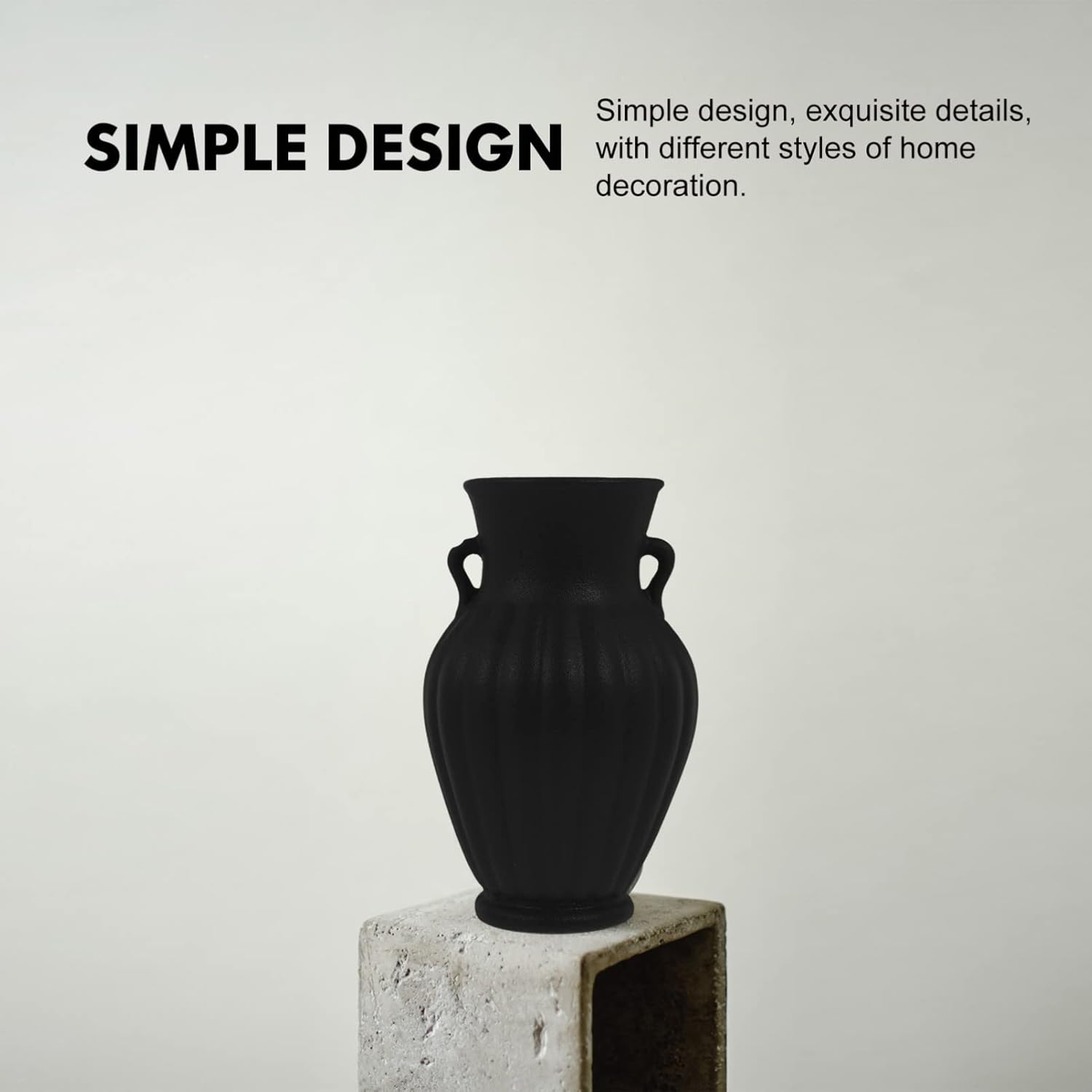 1pc Ceramic Colored Vase with Double Ears Home Decor