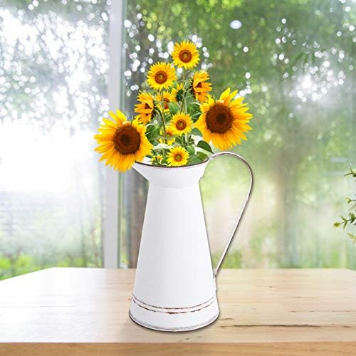 Cabilock Rustic Metal Flower Vase Farmhouse Decor