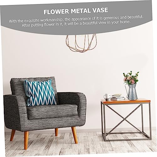 Vintage Floral Iron Vase Holder for Rustic Home Decor