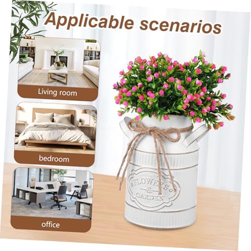 Vintage Metal Flower Bucket Planter Vase