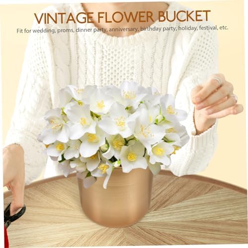 STOBAZA Vintage Rustic Flower Vase Bucket Planter Decor