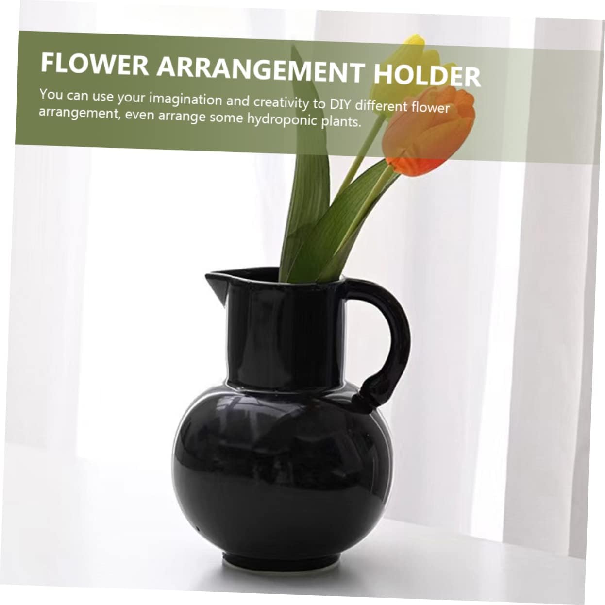 STOBAZA Ceramic Pitcher Vase for Home Decor