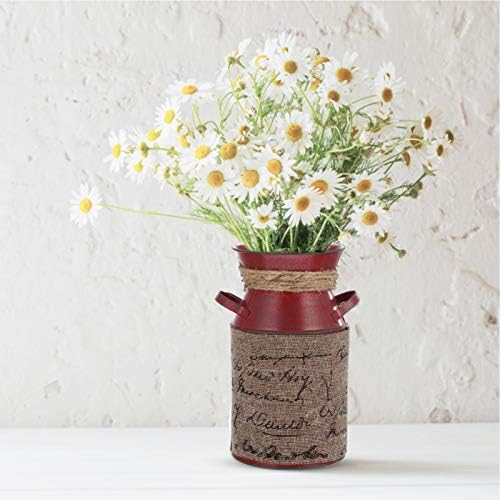 Cabilock Vintage Flower Bucket Rustic Metal Vase Decor