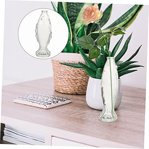 Fish Shaped Glass Bottle Decorative Table Vase