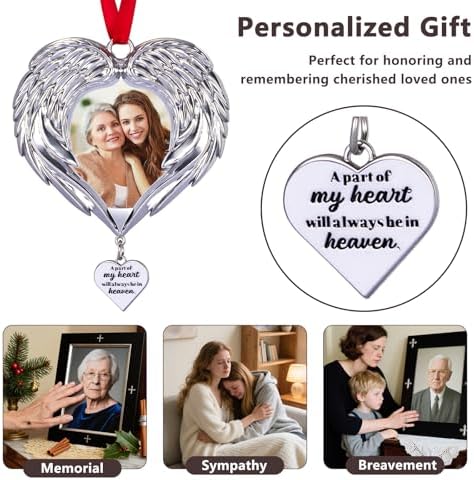Memorial Christmas Angel Wings Photo Ornament 2025