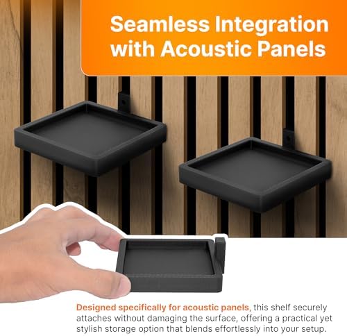 SplashNColor Small Floating Shelf for Acoustic Panels - Black