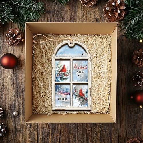 Red Cardinal Memorial Hanging Ornament 35 Inches 2 Layer