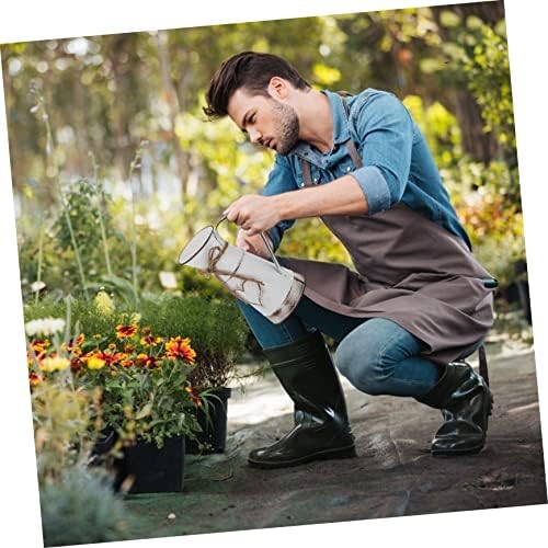 IMIKEYA Vintage French Country Style Pitcher Metal Flower Vase White 11 Inch