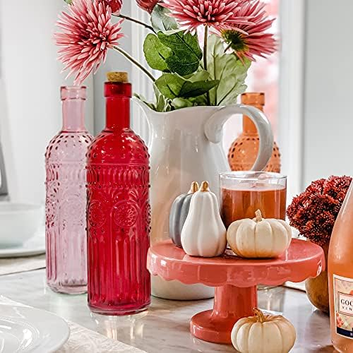 Vintage Decorative Glass Vases Set of 3 with Cork Lid