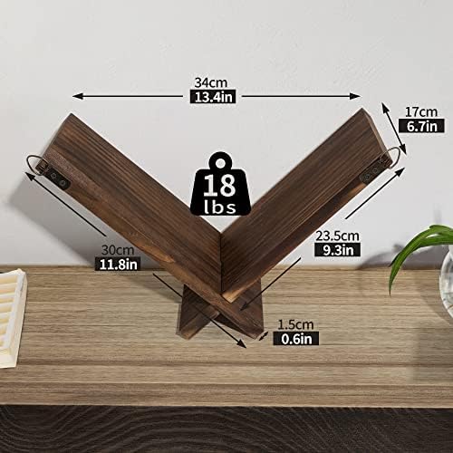 Afuly Floating Shelves Wall Mount Set of 2 Modern Natural Wood Bookcase