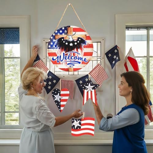 4th of July Patriotic Eagle Wreath Door Decor