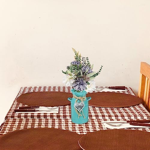 Yardwe Vintage Iron Bucket Vase for Home Decor