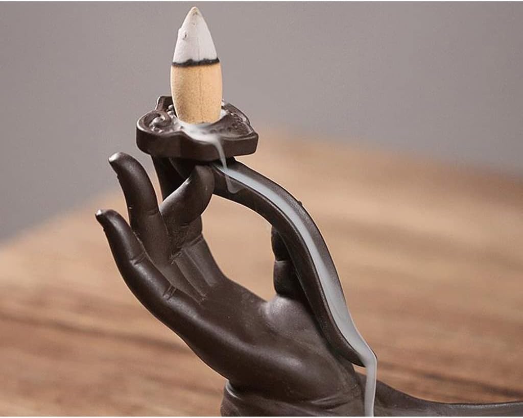 WALDOR Incense Burner Buddha Palm Handmade Holder