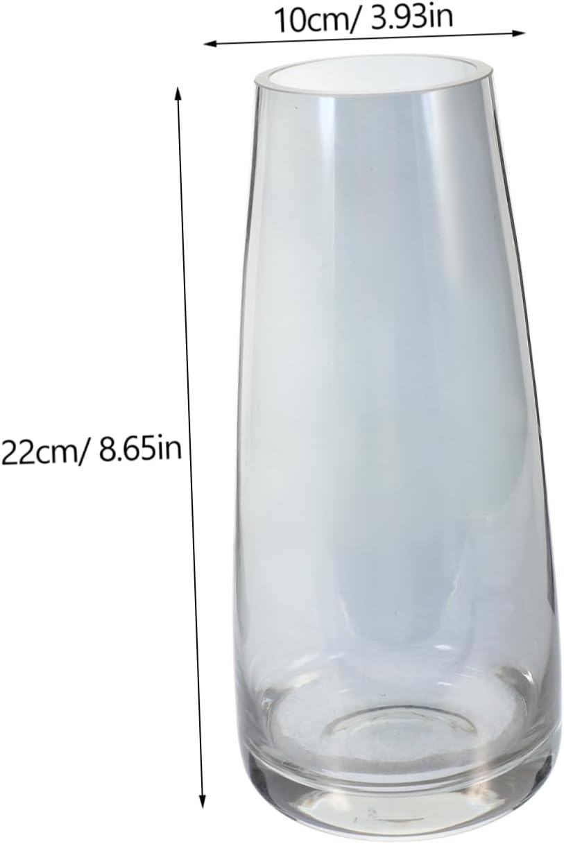 Modern Iridescent Glass Vase for Home Decor and Hydroponic Use