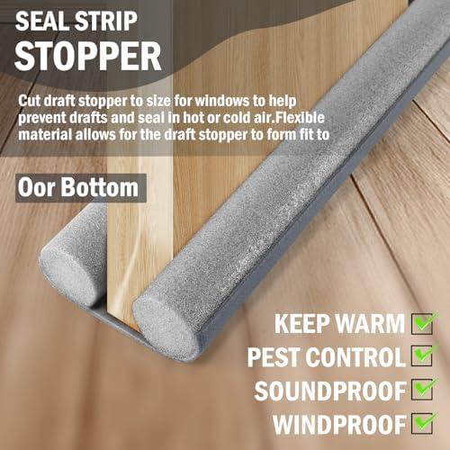 Lineba Grey Door Draft Stopper 30-36 Inch