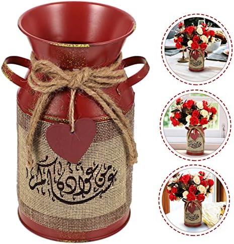 Rustic Vintage Iron Flower Bucket Pot Dried Flower Container