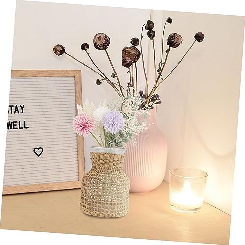 STOBAZA Luxury Grass Woven Flower Vase Natural Home Decor