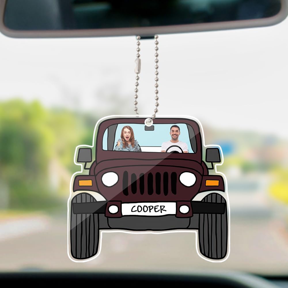 Custom Photo Car Hanging Ornament - Double Side Personalized Design