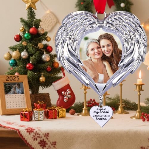 Memorial Christmas Angel Wings Photo Ornament 2025