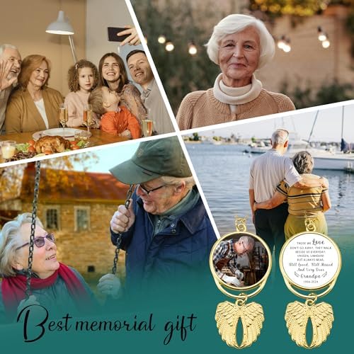 Personalized Photo Memorial Pendant with Angel Wings