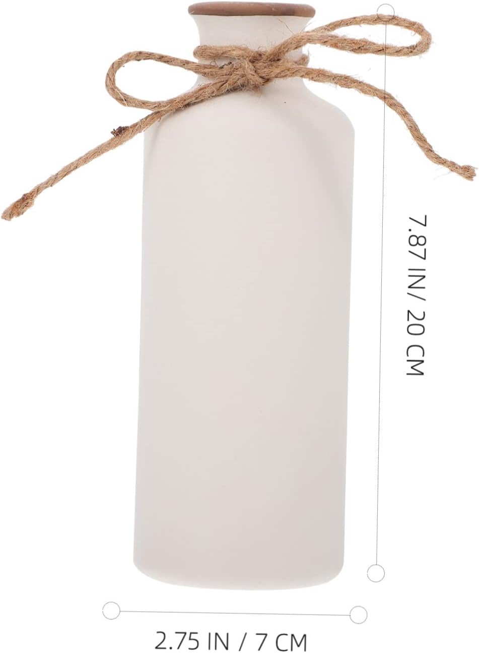 White Ceramic Round Decorative Vase for Home Decor