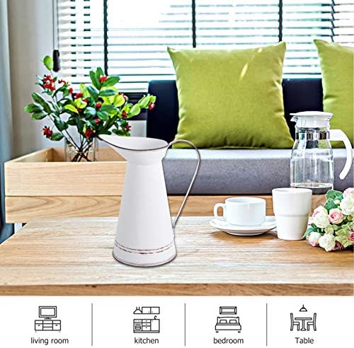 GANAZONO Vintage Galvanized Jug Flower Vase Decor