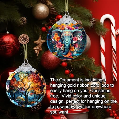 Aestas Tree of Life Crystal Glass Hanging Ornament - Christmas Decor Gift