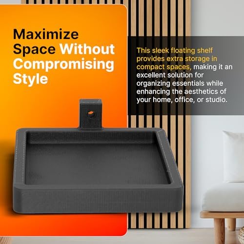 SplashNColor Small Floating Shelf for Acoustic Panels - Black