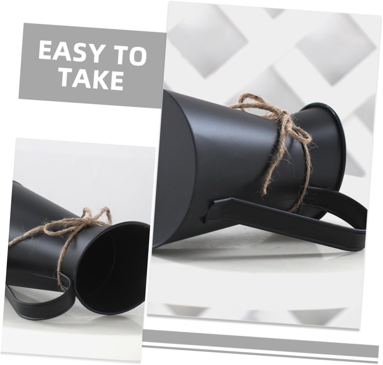 VINTORKY Rustic Metal Flower Vase for Vintage Home Decor