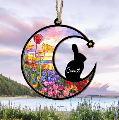 Personalized Rabbit Memorial Suncatcher Custom Bunny Gift