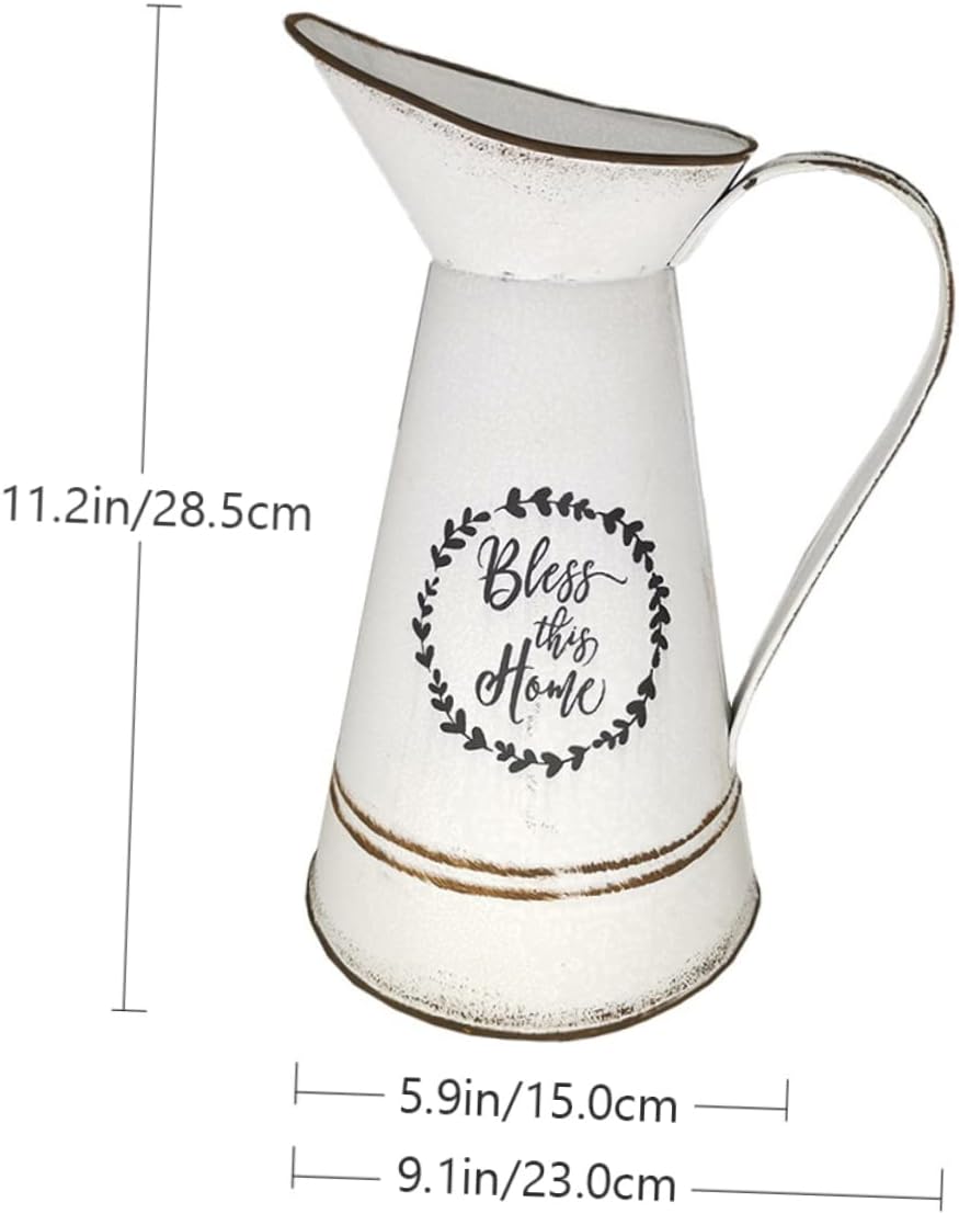 Creative Country Style Vintage White Floral Vase for Home Decor