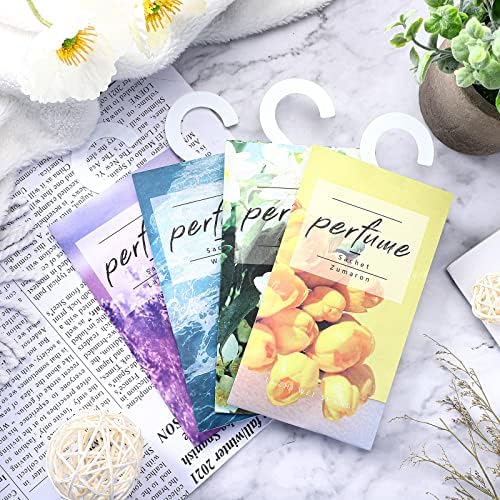 24 Pcs Hanging Closet Deodorizer Scented Sachets with Lavender Jasmine Waves Tulip