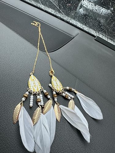 Boho Dream Catcher Car Ornament - White