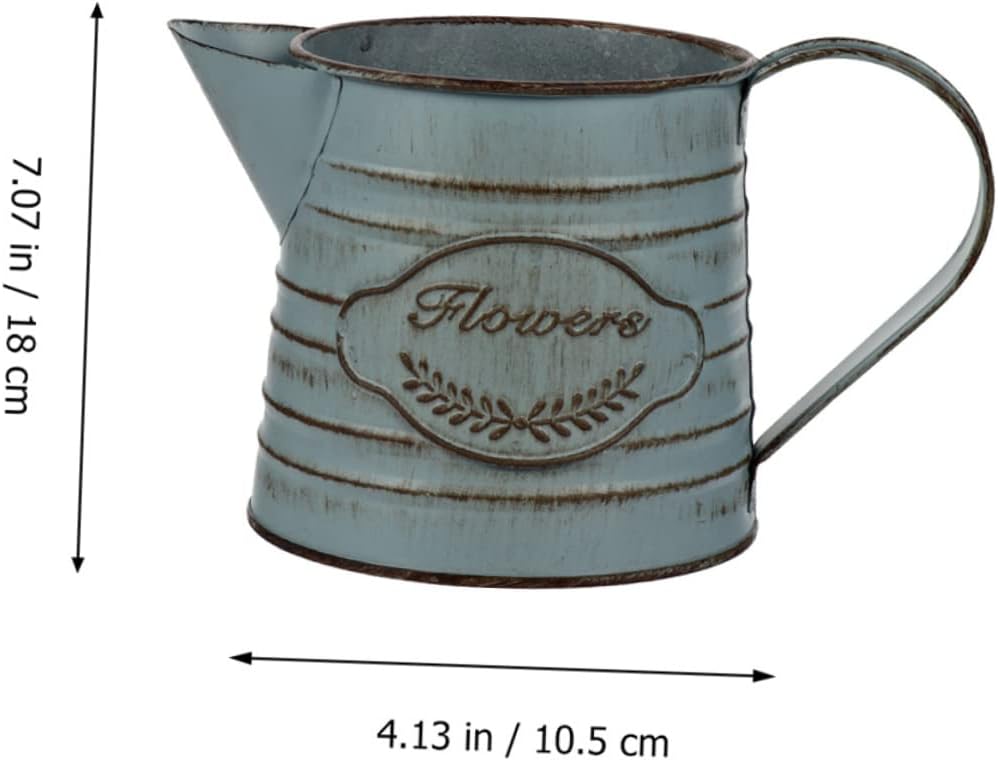 Antique Iron Flowerpot Decorative Vase for Home Office Bonsai Arrangement Vintage Design 2pcs Set