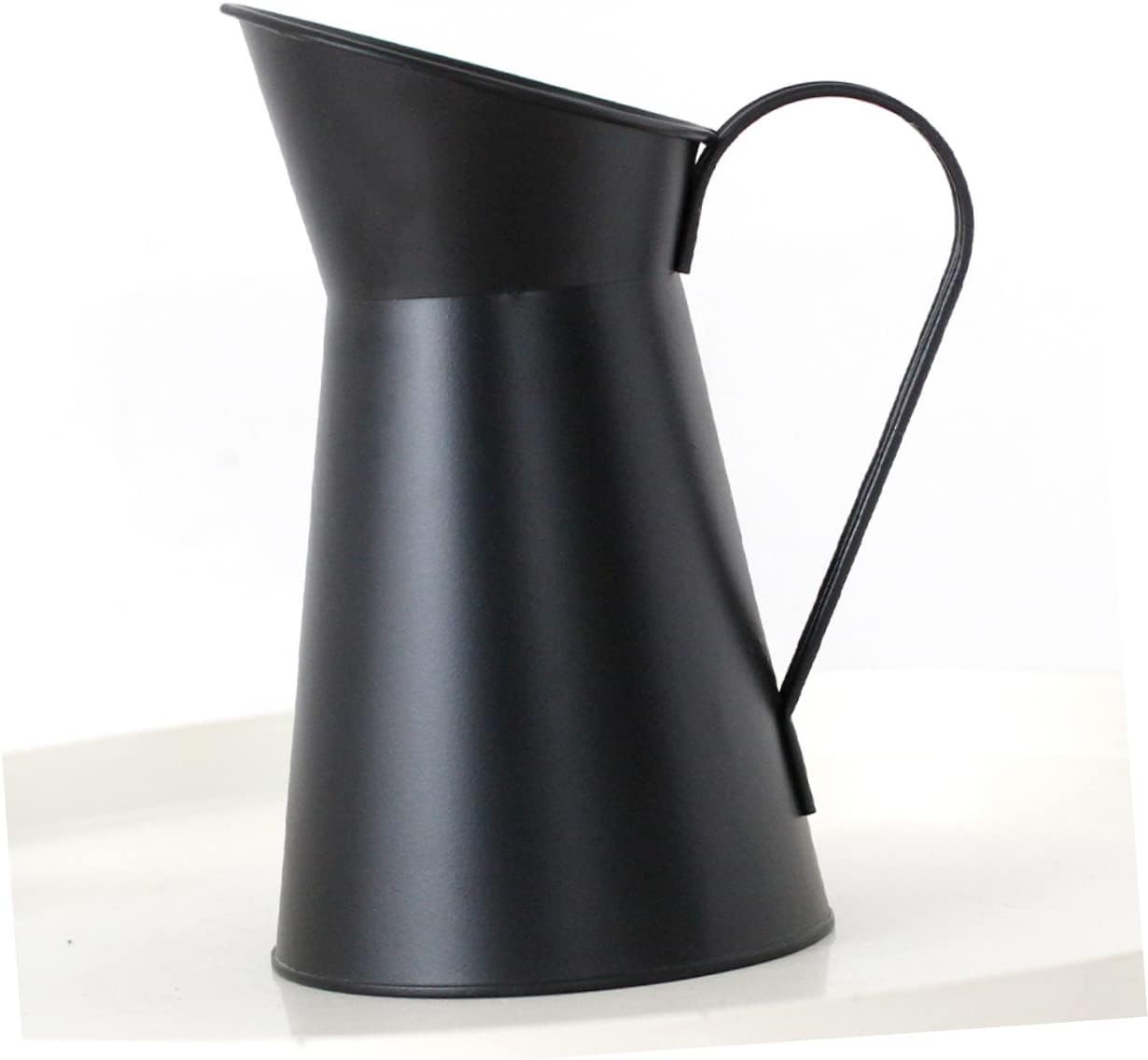 Vintage Iron Vase with Matte Finish Rustic Design