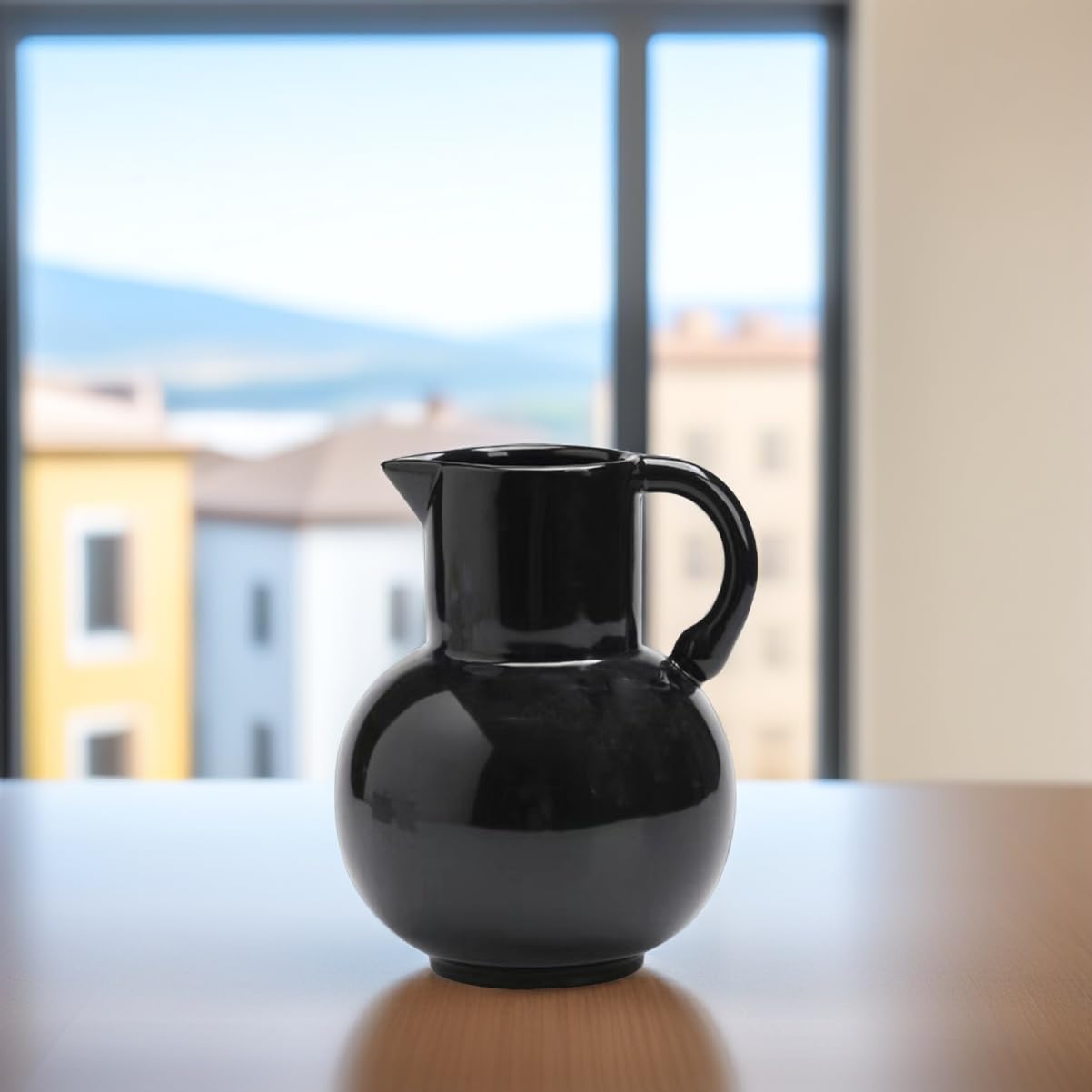 Farmhouse Ceramic Pitcher Vase for Dried Flowers and Home Decor