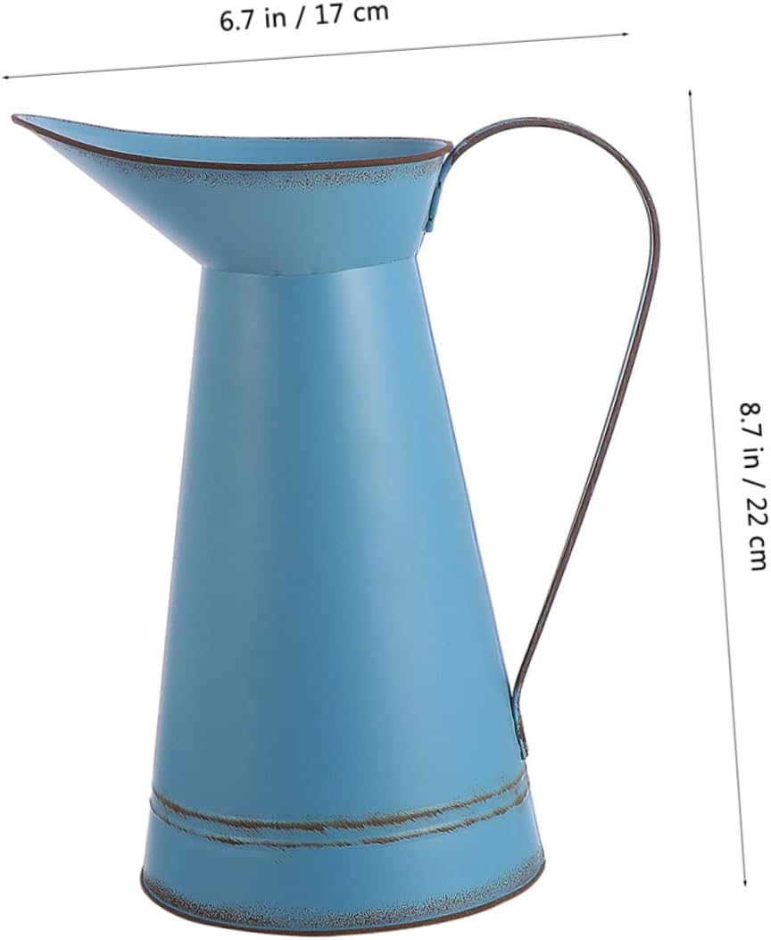 STOBAZA 2pcs Rustic Iron Flower Pot Vintage Metal Vase