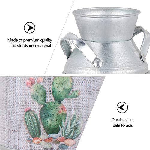 EXCEART 3pcs Shabby Chic Flower Vase Rustic Metal Jug Vintage Farmhouse Decor