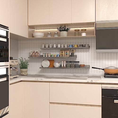 Giftgarden 36 Inch Grey Floating Shelves Set of 3