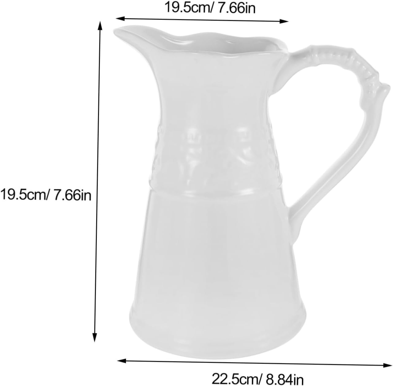 Vintage Ceramic Milk Pitcher Vase with Handle