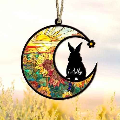 Personalized Rabbit Memorial Suncatcher Custom Bunny Gift