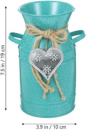 Yardwe Vintage Iron Bucket Vase for Home Decor