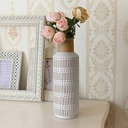 Rustic Ceramic Vase 1102 Inch Farmhouse Style Decor