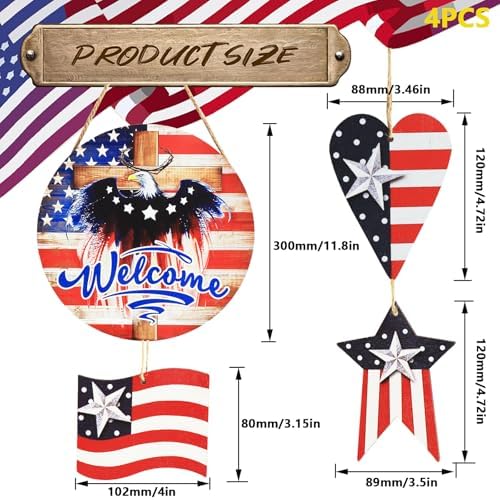 4th of July Patriotic Eagle Wreath Door Decor