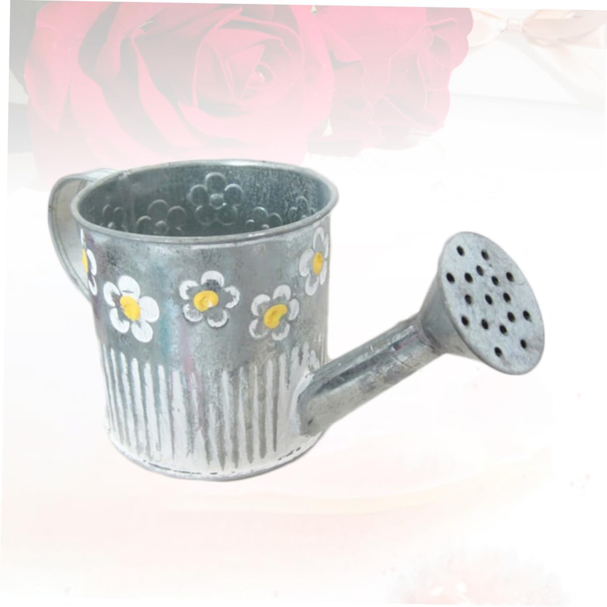 VINTORKY Iron Watering Pot Shape Flower Vase for Home Decor