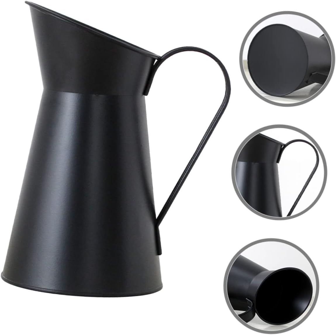 Vintage Iron Vase with Matte Finish Rustic Design