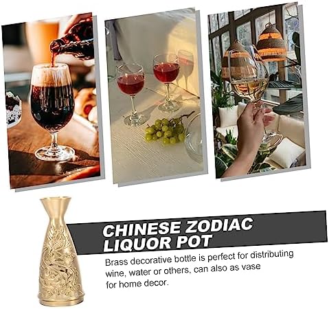 Antique Brass Wine Decanter Decorative Centerpiece for Office Living Room